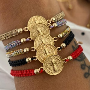 Pulsera de Oro con Balines Laminadas 18k - Pulsera Tejida a Mano con Cuentas de Oro de 18 laminadas Paladio. Regalo de San Valentín