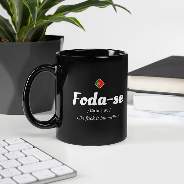 Foda-se Black Glossy Mug