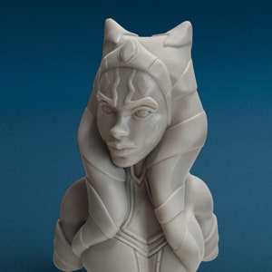 3D Resin Figurine Unpainted | Ahsoka Bust - Star Wars | Movie Fan | Fan Art | Fantasy Figurine | Hobby Painting