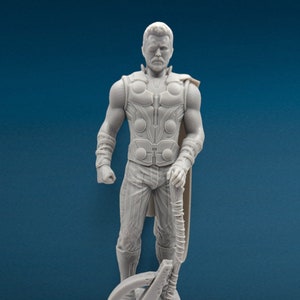 3D Resin Figurine Unpainted | Thor with Stormbreaker | Fan Art | Fantasy Figurine | Hobby Painting
