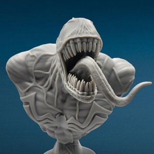 3D Resin Figurine Unpainted | Venom Bust | Fan Art | Fantasy Figurine | Hobby Painting