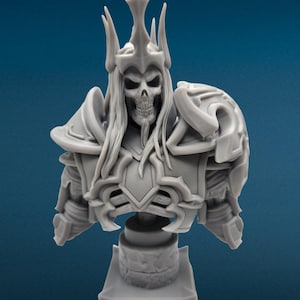 3D Resin Figurine Unpainted | Leoric Bust | Fan Art | Fantasy Figurine | Hobby Painting