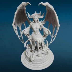 3D Resin Figurine Unpainted | Lilith | Throne | Fantasy Figurine | Fan Art | Hobby Painting