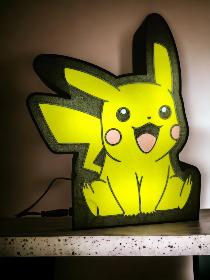 Pikachu 3D Printed LED Lamp Cartoon Fan Art Pokemon Home Decor LED Lamp ...