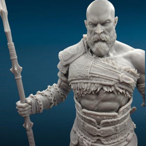 3D Resin Figurine Unpainted | Kratos | God of War | Fan Art | Fantasy Figurine | Hobby Painting