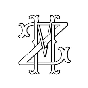 Monograma clásico de dos letras entrelazadas