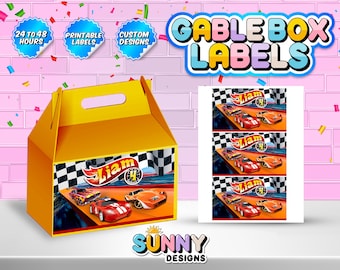 Race Cars Label for Gable Boxes - Race Cars Party Treats - Race Cars Party Favors - Gable Box Lables - Printable labels - Personalized