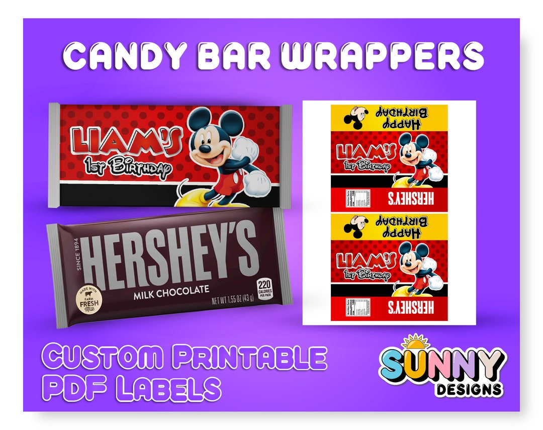 Mickey Mouse Candy Bar Wrapper Mickey Mouse Party Treats Etsy