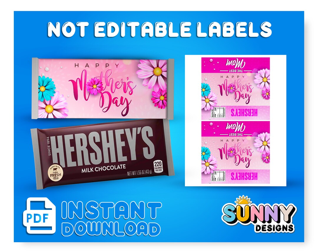 Mother's Day Candy Bar Wrapper Mother's Day Party Treats 1.5 Oz ...