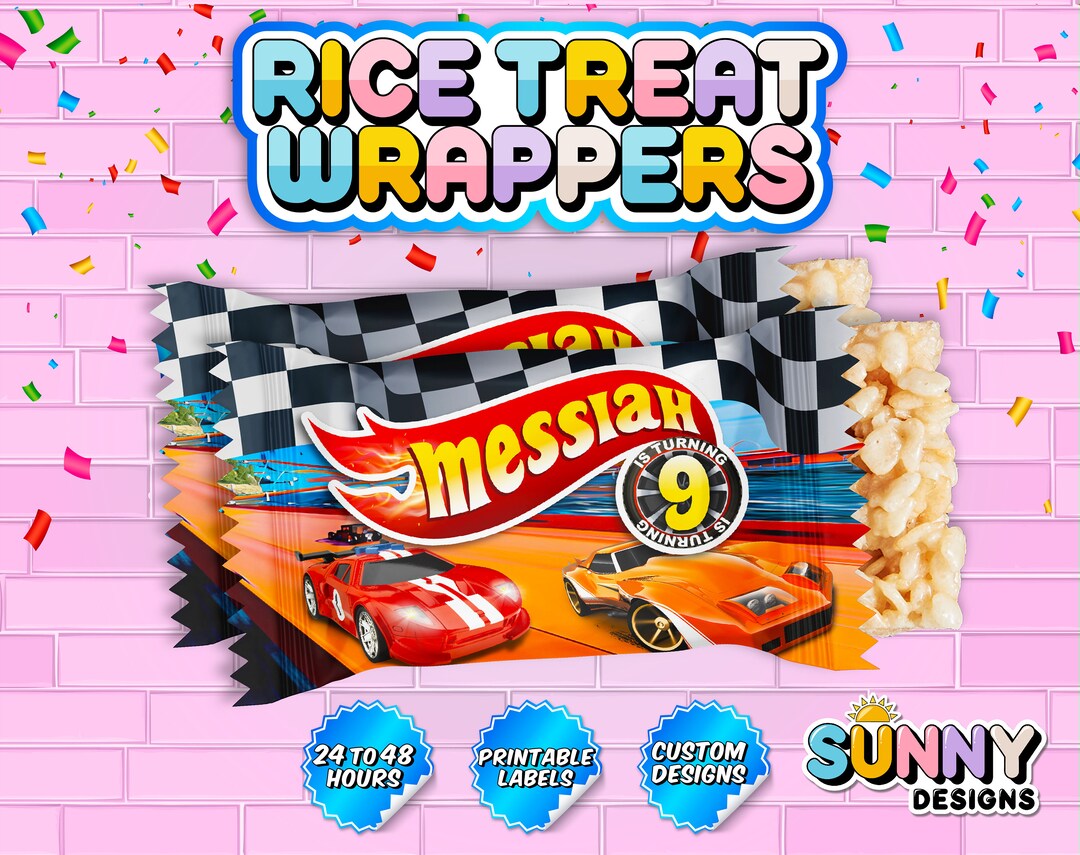 Kids Birthday Rice Bar Wrapper Printable Labels Kids Birthday Rice ...