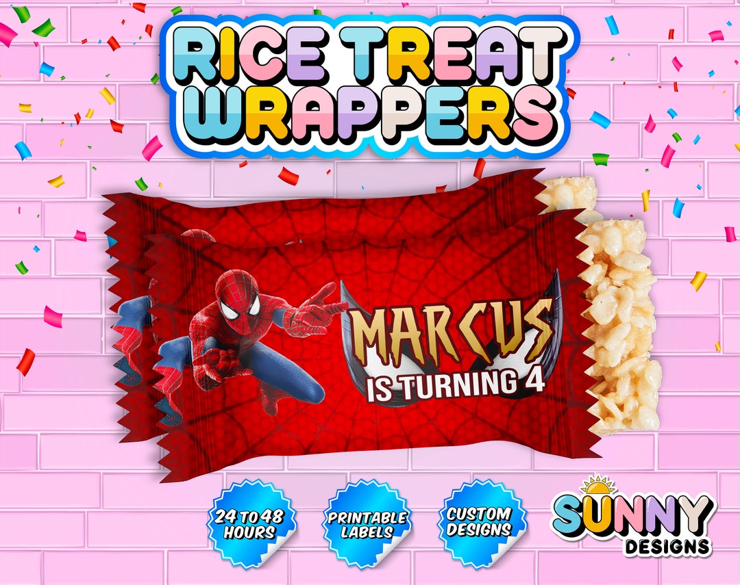Download Printable Rice Labels Kids Birthday Rice Bar Wrapper Printable Labels Kids Birthday Rice ...