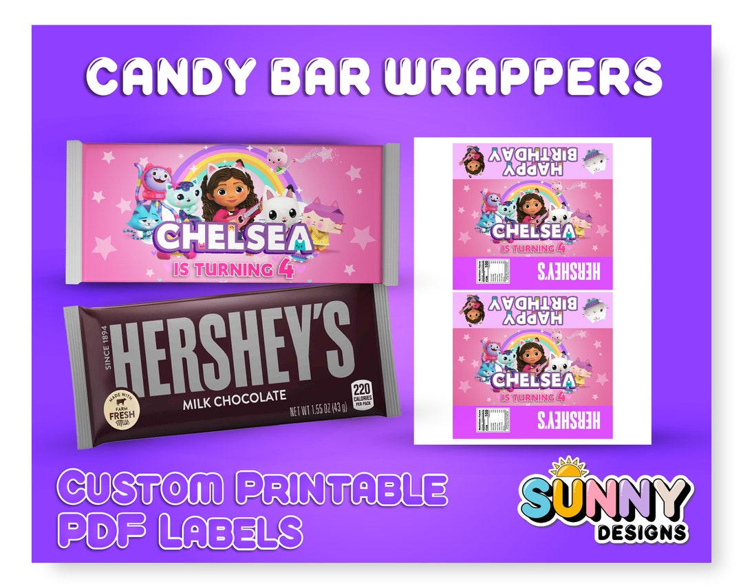 Gabby's Dollhouse Candy Bar Wrapper Gabby's Etsy