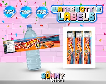 Race Cars Water Labels - Race Cars Party Treats - Race Cars Party Favors - Water Label - Printable labels - Personalized