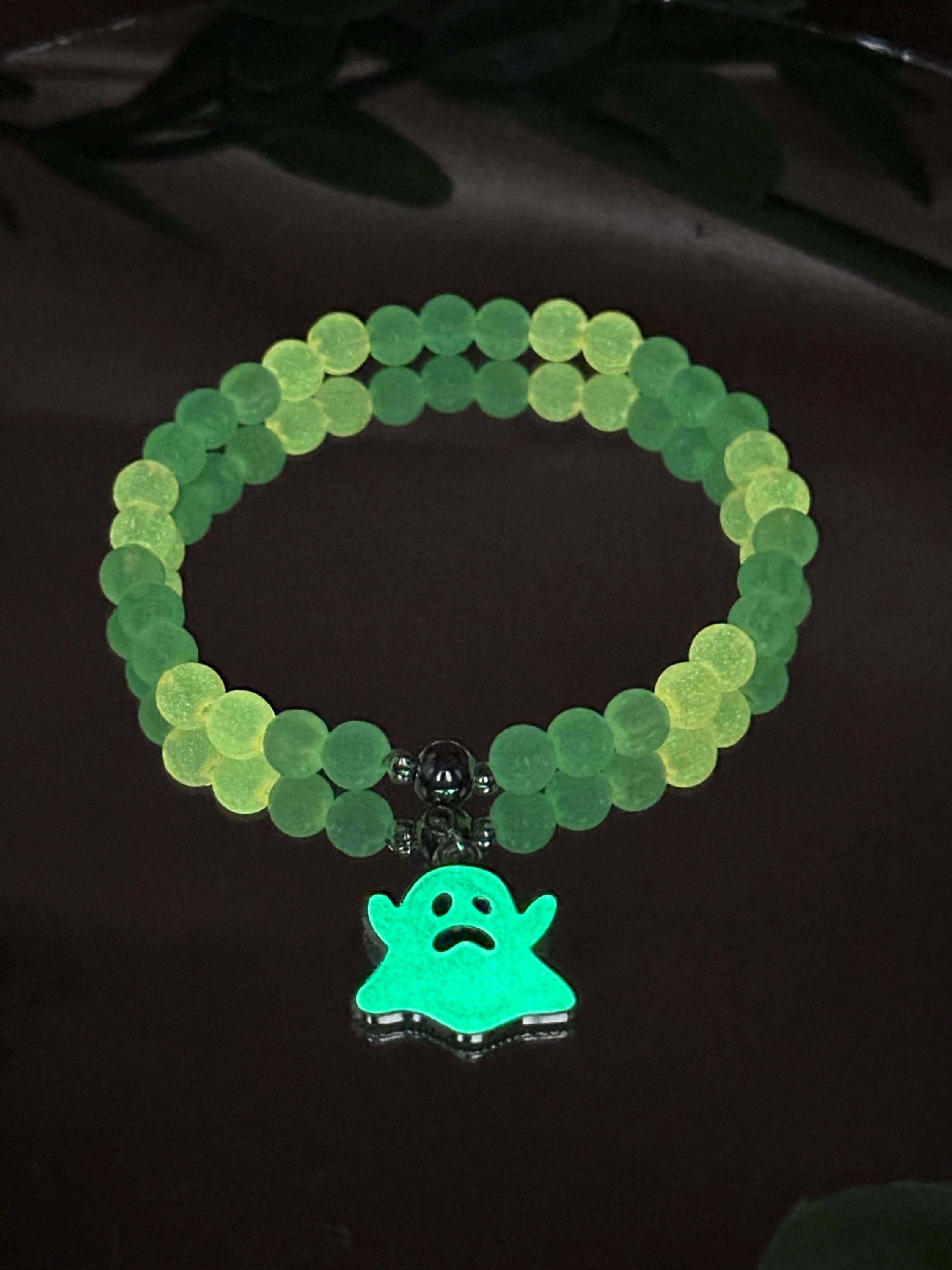 Halloween Bracelets | 8mm Glow in the Dark Beads | Handmade Charm ...