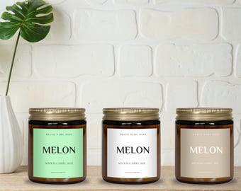 3x3 Candle Label Mockup - Minimalist Style - Digital Download - Perfect for Branding and Events