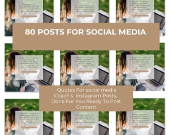 80 Business Coach Instagram Posts - Aesthetic Canva Templates - Social Media Marketing Tools