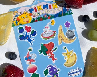 Foglio di adesivi della collezione Mini Pikmin