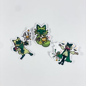 Grass Type Evolution Trio Sticker Pack