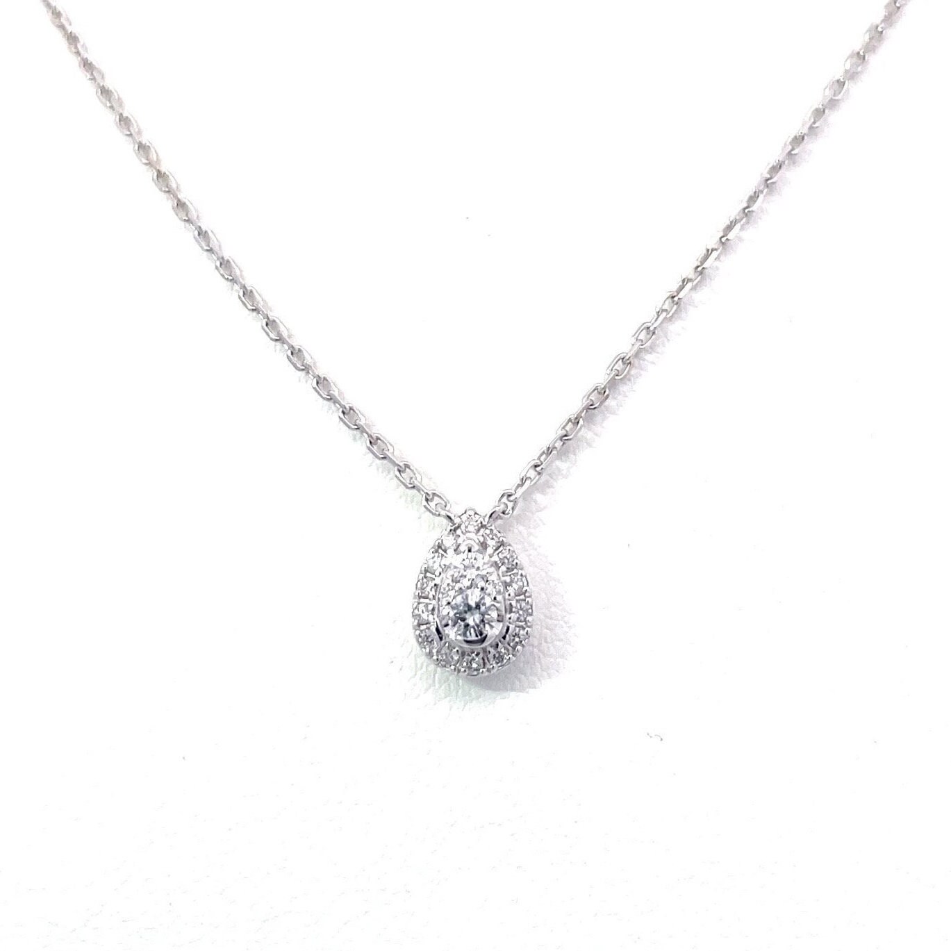 Natural Diamond 14k White Gold Necklace Etsy