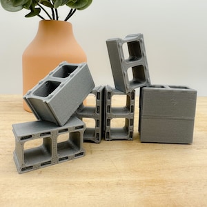 1:10 Miniature Cinder Blocks | Building Blocks | Desk Decor | Fun Gift | Small Building Projects | 3D Printed
