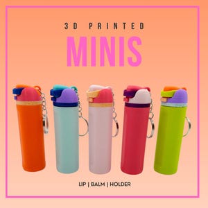 Mini Owala Water Bottle | 3D Printed Owala Lip Balm Holder | Clip-On EOS Lip Balm Keychain | Water Bottle Chapstick Holder for Travel
