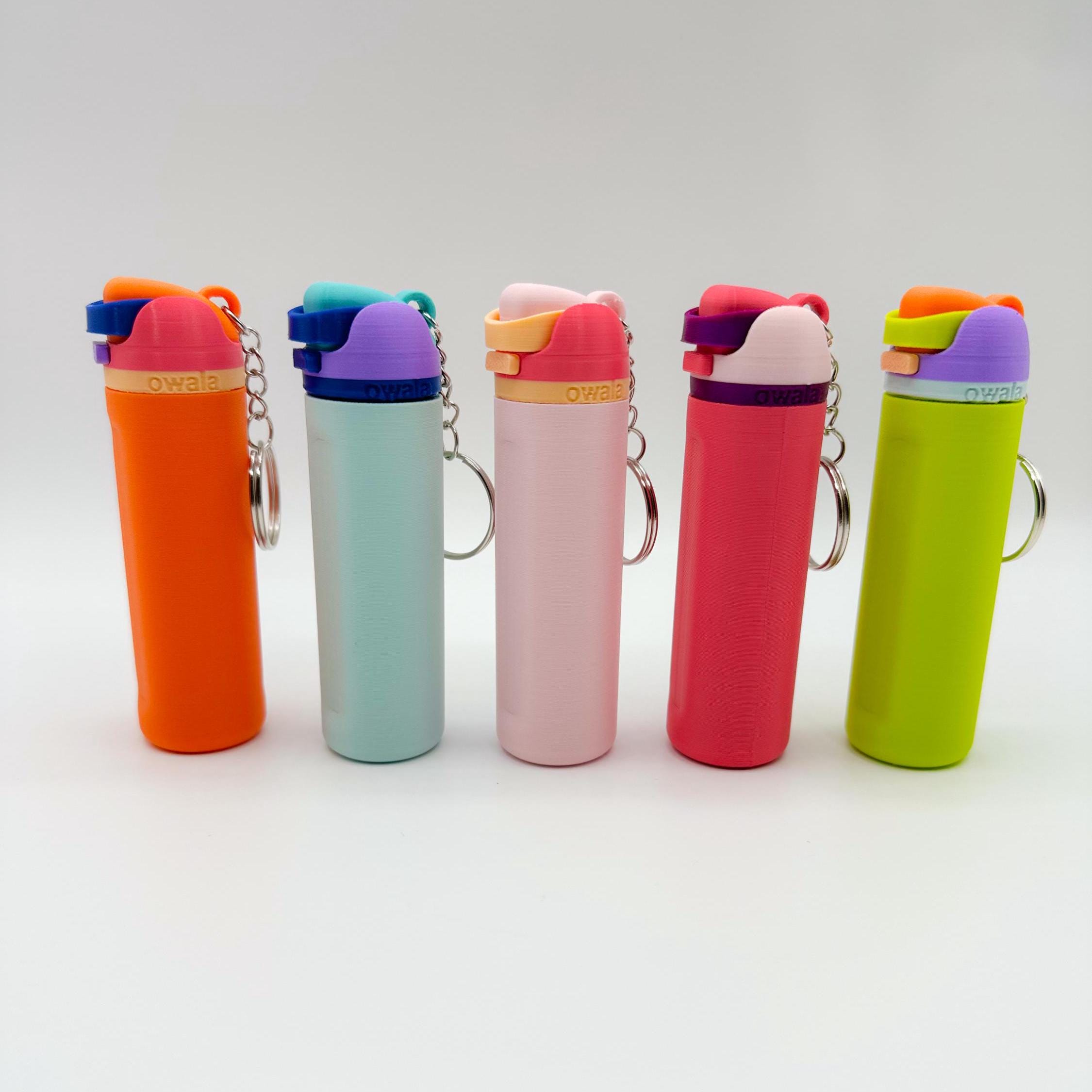1:6 Scale Owala Inspired Mini Lip Balm Holder Keychain, Tumbler