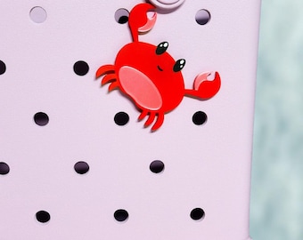 Crab Bogg Bag Charm, Hard Plastic Bag Accessory, Cute Purse Decor, Beach Gift