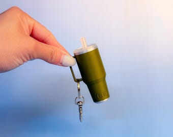 Tumbler Handle Keychain, Mini Cup Charm, Bag Accessory, Travel Gift