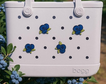 Blueberry Bogg Bag Charm, Hard Plastic Bag Accessory, Cute Purse Decor, Gift