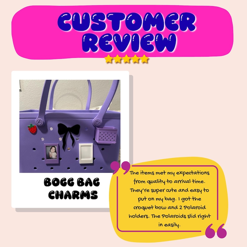 Instax Mini fotohållare väska berlock | Bogg väska berlock | Direkt fotoram | Presentminne bild 9