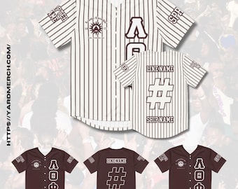 Camisa de beisebol sublimada Lambda Theta Phi – Vestuário grego personalizado para o orgulho da fraternidade