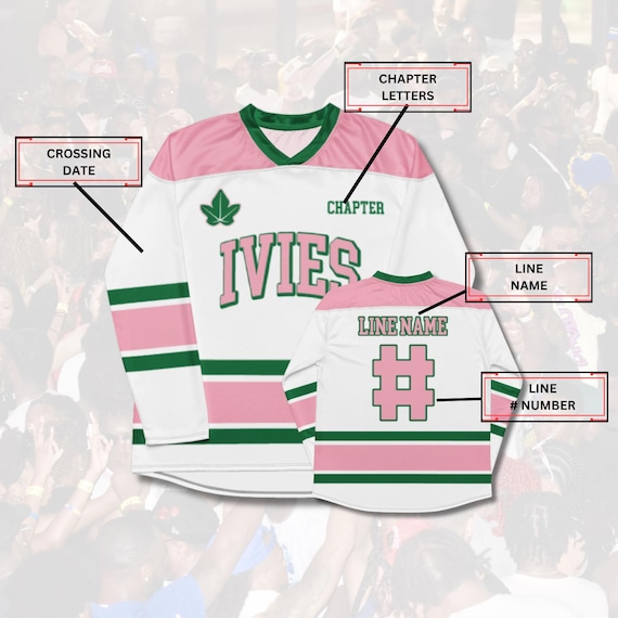 Custom Personalized Hockey Jersey - Pink White Purple Design With Custom Name & Number