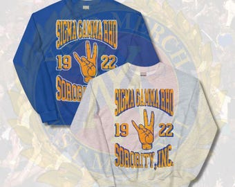 Sigma Gamma Rho Vintage Hand Sign Sweatshirt – Screen Printed | Classic SGRho Style