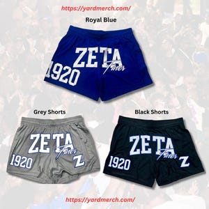 Zeta Athletic Shorts | ZPHIB Workout Shorts | Blue & White Sorority Activewear | Divine 9 Fitness Apparel