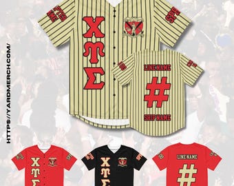 Chi Upsilon Sigma Sublimated Baseball Jersey – Personalized Greek Apparel for Sorority Pride