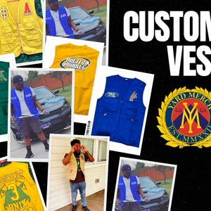 Chaleco de carga con letras griegas personalizado / Chaleco utilitario personalizado de fraternidad y hermandad / Regalo de ropa de vida griega