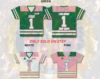 Custom IVIES Alpha Kappa Alpha Sorority Football Jersey | AKA 1908 Pink & Green Greek Apparel