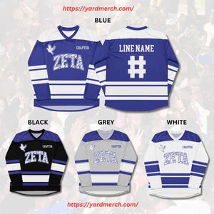 Zeta Phi Beta Custom Hockey Jersey - Personalisiertes griechisches Buchstabe Sport-Shirt