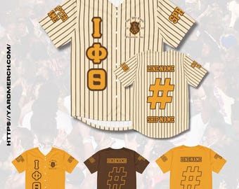 Kundenspezifisches Iota Phi Theta Sublimiertes Baseballtrikot - Personalisierte griechische Kleidung für brüderlichen Stolz