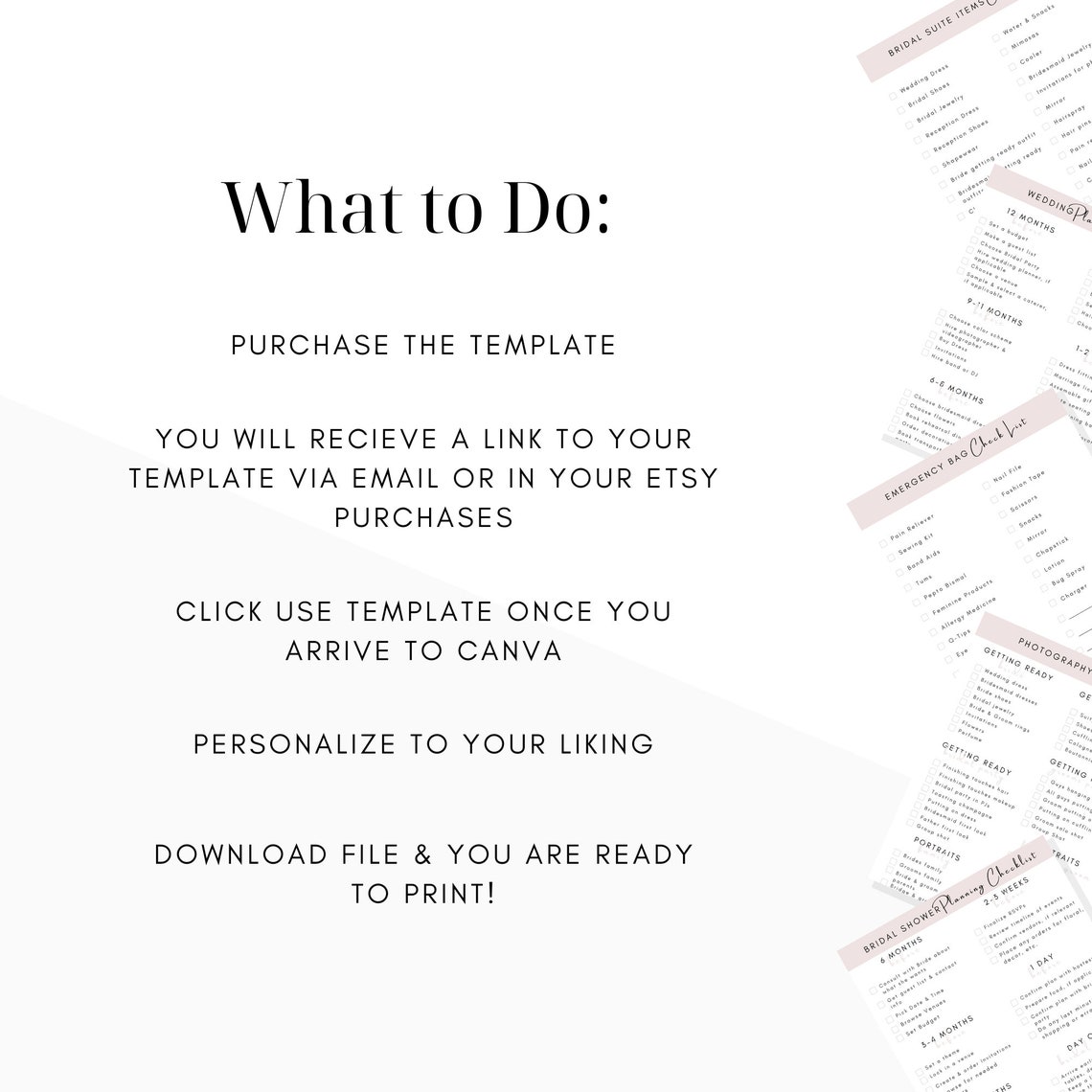 Wedding Planner Book, Wedding Planning Checklist, Wedding Itinerary ...