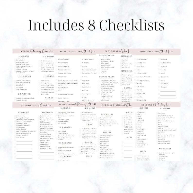 Wedding Planner Book, Wedding Planning Checklist, Wedding Itinerary ...
