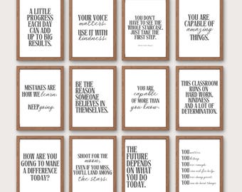 Classroom Bundle, 30 Motivational Prints, Printable Wall Art, Back to School, Home Office Decor, Homeschool, Kids Teacher Digital Download
