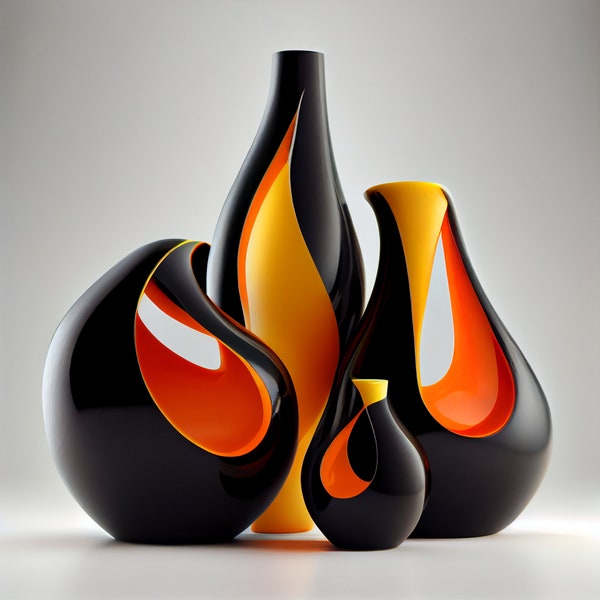 Photo - Black and Orange Vase - Not a Physical Vase