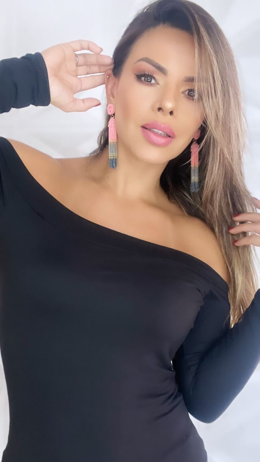 Seed Bead Long Earrings Dangle, Indigenous Style Boho Chic, Mostacilla