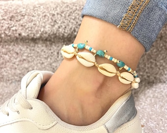 Boho Beach Anklet - Hand made shell Ankle for Women-Ocean Inspired Jewerly-Gift for her