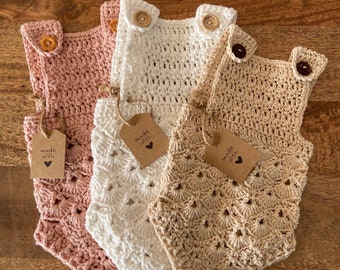 Crochet baby romper - made to order