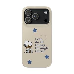 Bibelversfall med Snoopy Peanuts Snap Case | Jag förmår allt genom Kristus