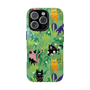Colorful Cat Phone Case, Tough Cases for Cat Lovers, Cute Pet Gift, Feline Phone Cover, Fun Animal Accessory, Durable Mobile Case