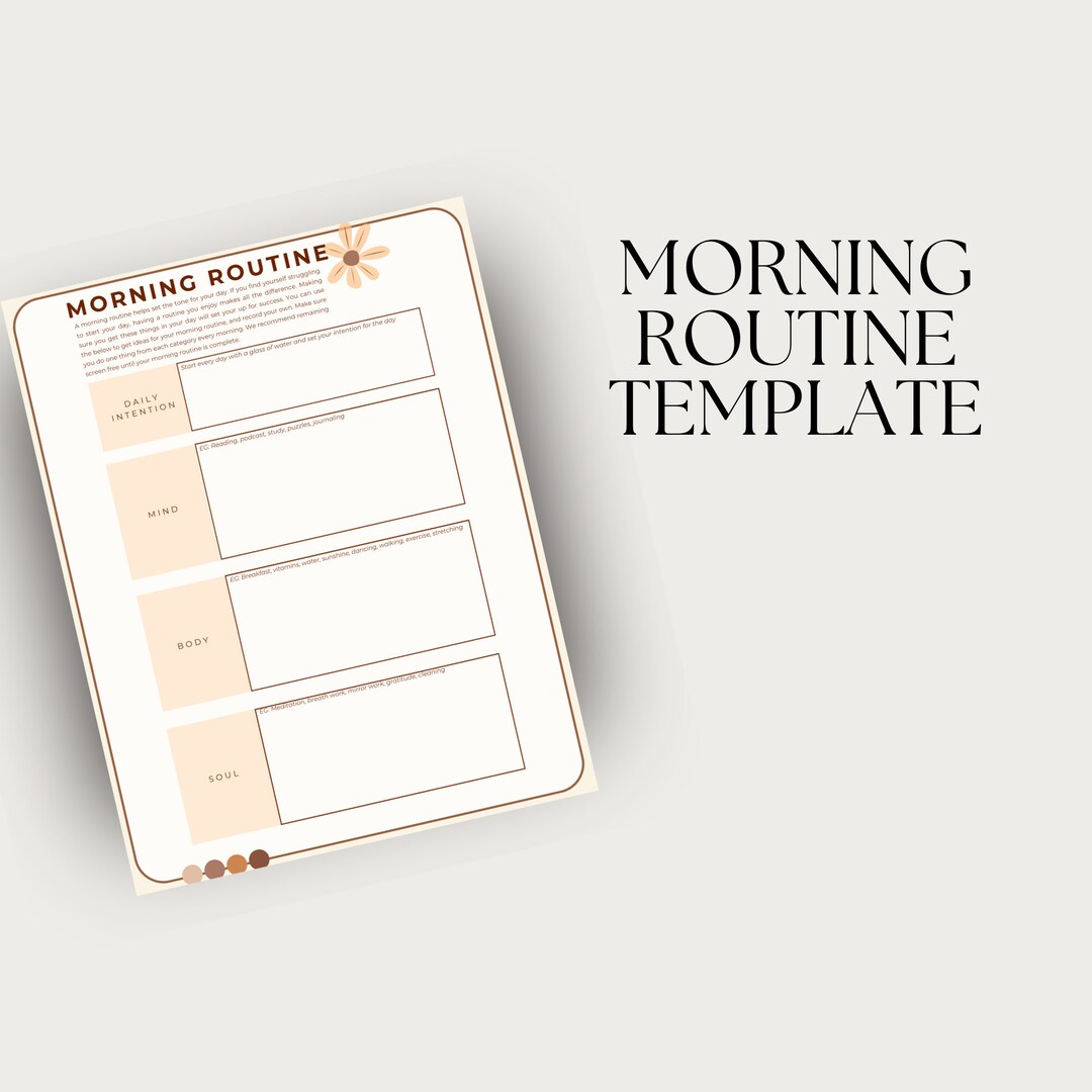 Morning Routine Generator Free Morning Routine Planner Printable Template to Design Your Perfect ...