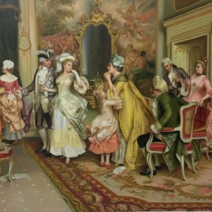 The Game of Chess Nineteenth Century Genre Painting by Arturo 